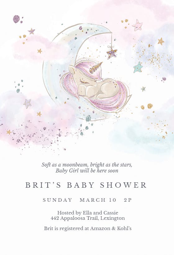 Baby Shower Baby Unicorn Unicorn Invitation Unicorn Baby Shower Invitation